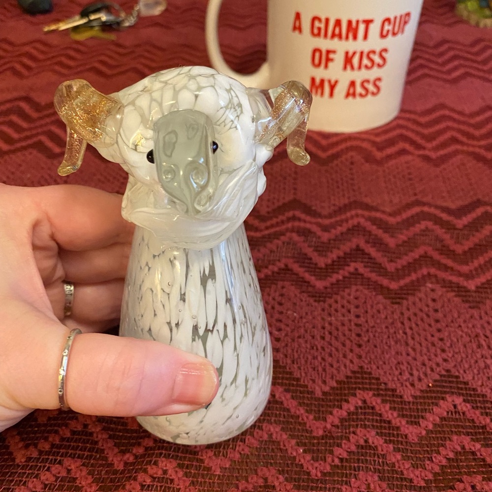 Vintage Hand Blown Glass Ram